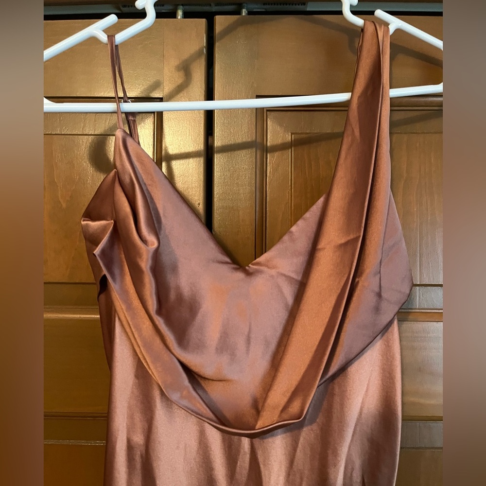 Reformation Ronda Silk Dress Size 8 - Praline - Picture 7 of 10